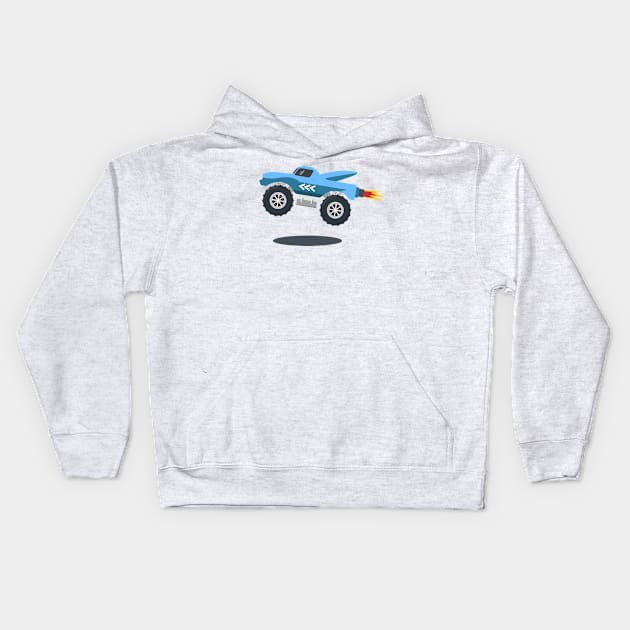 4 wheel drive truck jumping Kids Hoodie by holidaystore